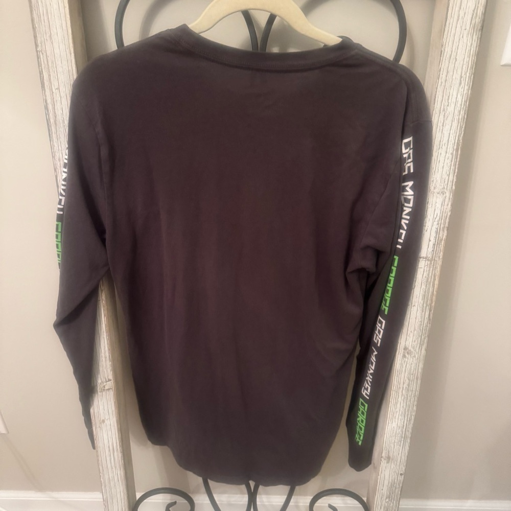 Gas Monkey Garage Skeleton Rider Long Sleeve T-Shirt Black Green Size S - Picture 3 of 7